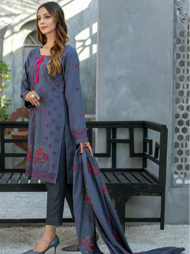 Path Jhar by Sidra Aleem Unstitched Dhanak Embroidered 3Pc Suit SA-012