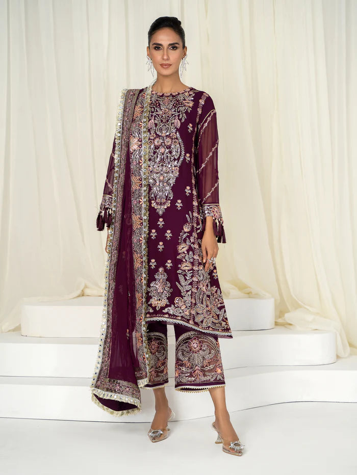 hada Ahdia Unstitched Embroidered Luxury Formal Suit AH-06 SAHA