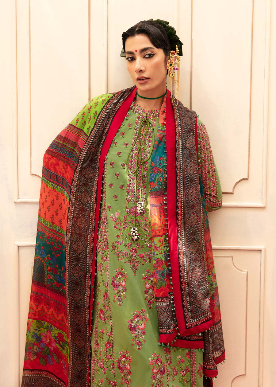 Hussain Rehar Mausam Eid Lawn Unstitched Embroidered 3Pc Suit - SAHIR