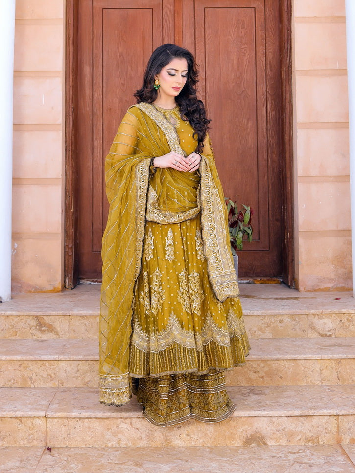 LYLA Raqs e Bismil Luxury Formal Unstitched Embroidered Net Suit D-03