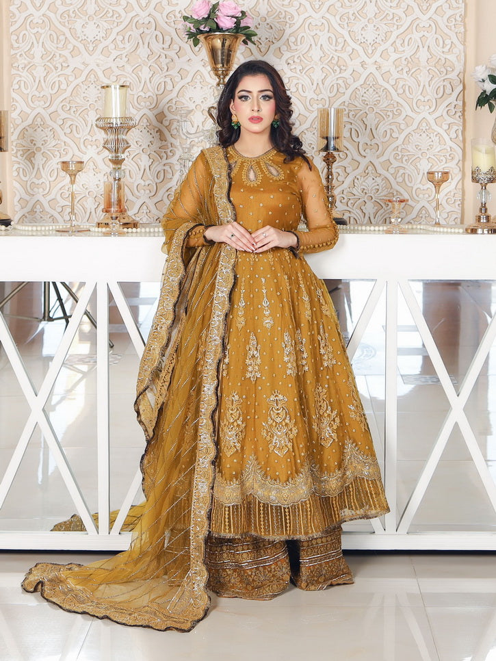 LYLA Raqs e Bismil Luxury Formal Unstitched Embroidered Net Suit D-03