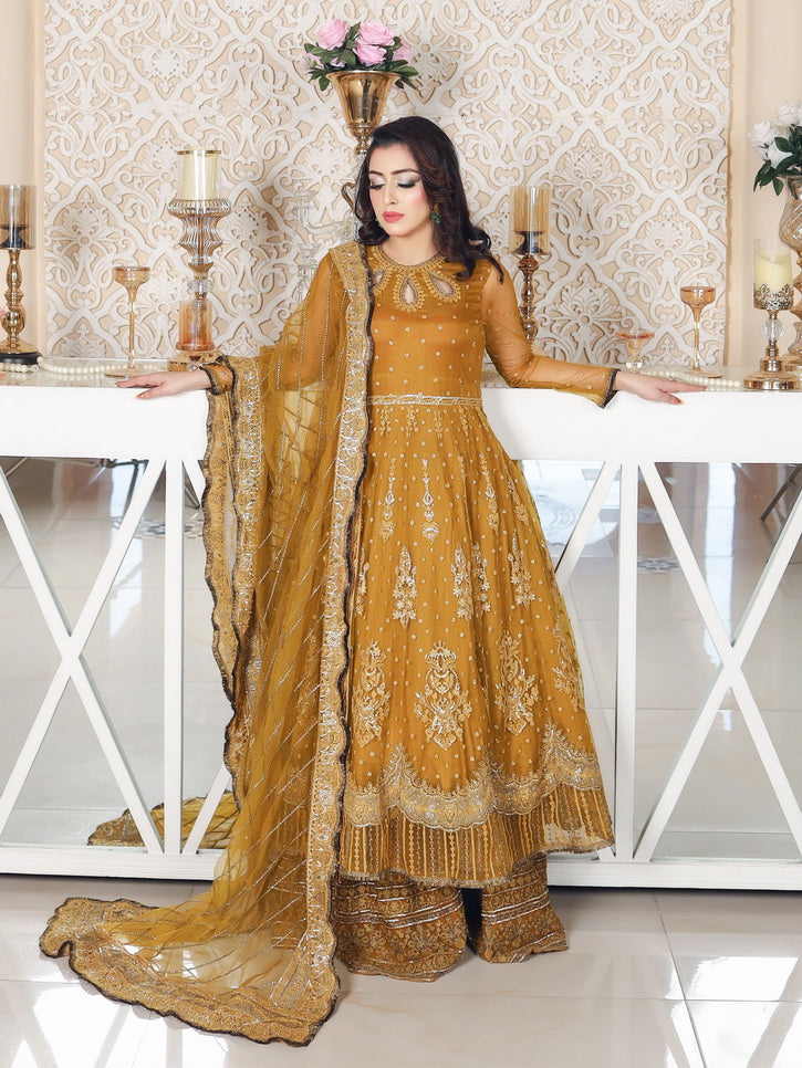 LYLA Raqs e Bismil Luxury Formal Unstitched Embroidered Net Suit D-03