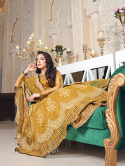 LYLA Raqs e Bismil Luxury Formal Unstitched Embroidered Net Suit D-03