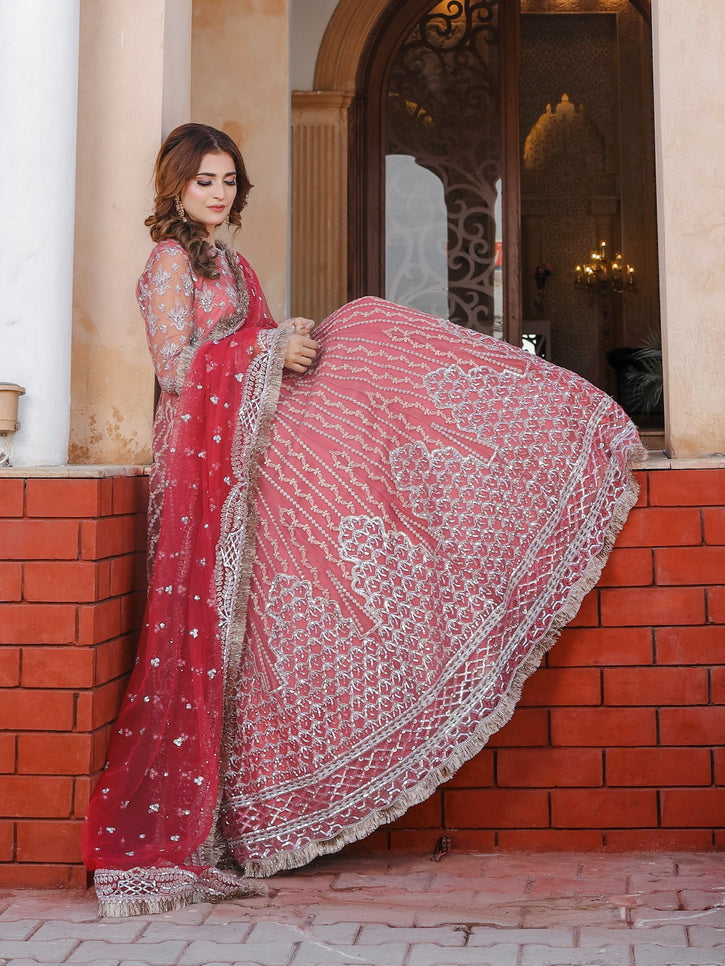 LYLA Raqs e Bismil Luxury Formal Unstitched Embroidered Net Suit D-01