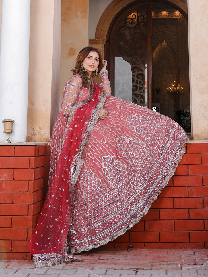 LYLA Raqs e Bismil Luxury Formal Unstitched Embroidered Net Suit D-01