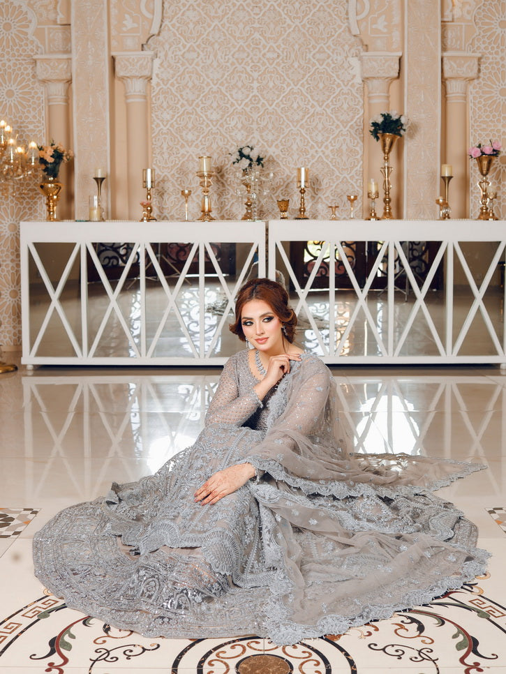 LYLA Raqs e Bismil Luxury Formal Unstitched Embroidered Net Suit D-02