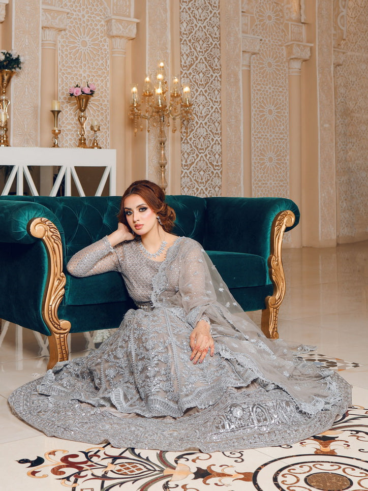 LYLA Raqs e Bismil Luxury Formal Unstitched Embroidered Net Suit D-02