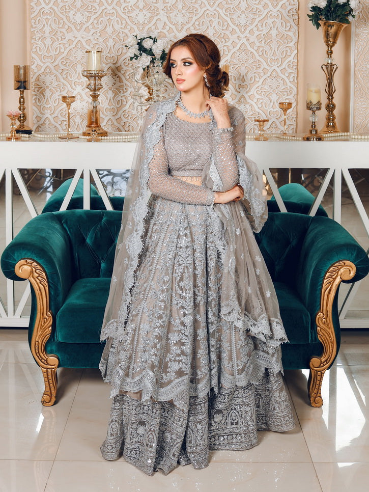 LYLA Raqs e Bismil Luxury Formal Unstitched Embroidered Net Suit D-02