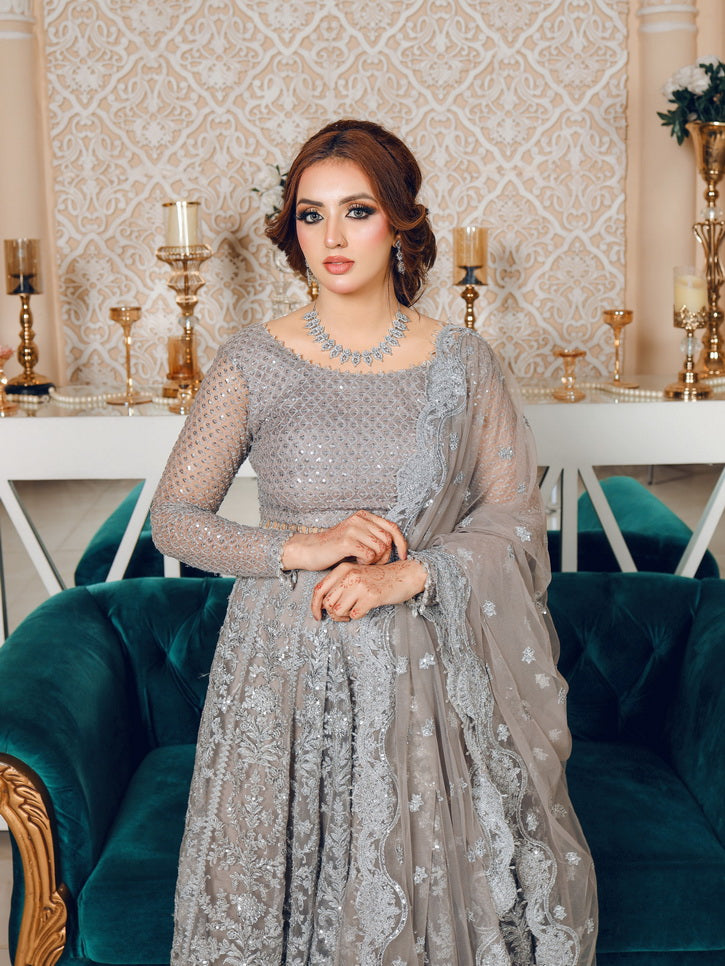 LYLA Raqs e Bismil Luxury Formal Unstitched Embroidered Net Suit D-02