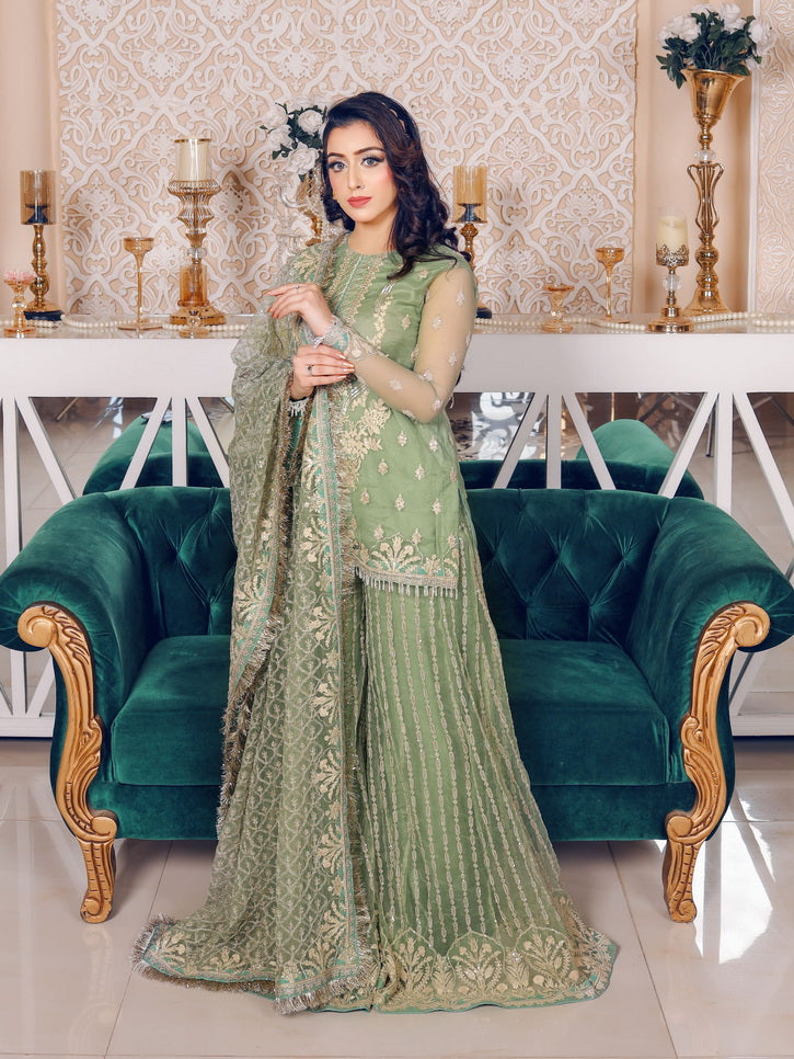 LYLA Raqs e Bismil Luxury Formal Unstitched Embroidered Net Suit D-05