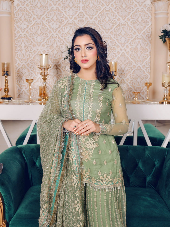 LYLA Raqs e Bismil Luxury Formal Unstitched Embroidered Net Suit D-05