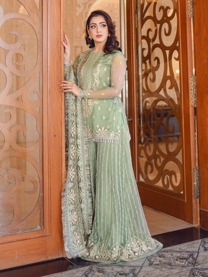 LYLA Raqs e Bismil Luxury Formal Unstitched Embroidered Net Suit D-05