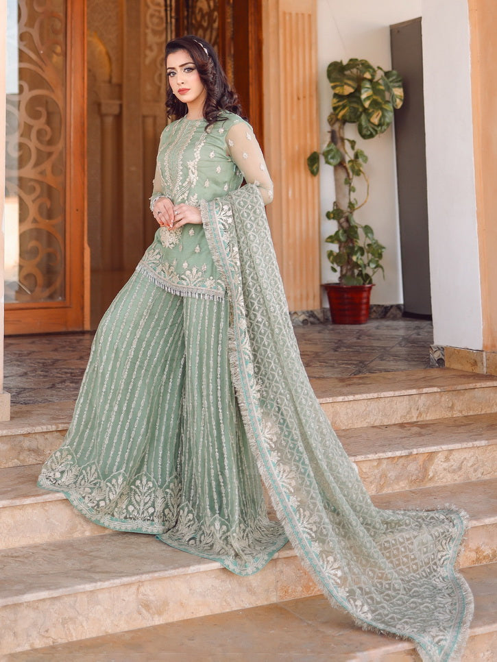 LYLA Raqs e Bismil Luxury Formal Unstitched Embroidered Net Suit D-05