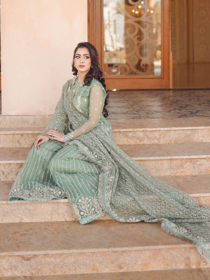 LYLA Raqs e Bismil Luxury Formal Unstitched Embroidered Net Suit D-05