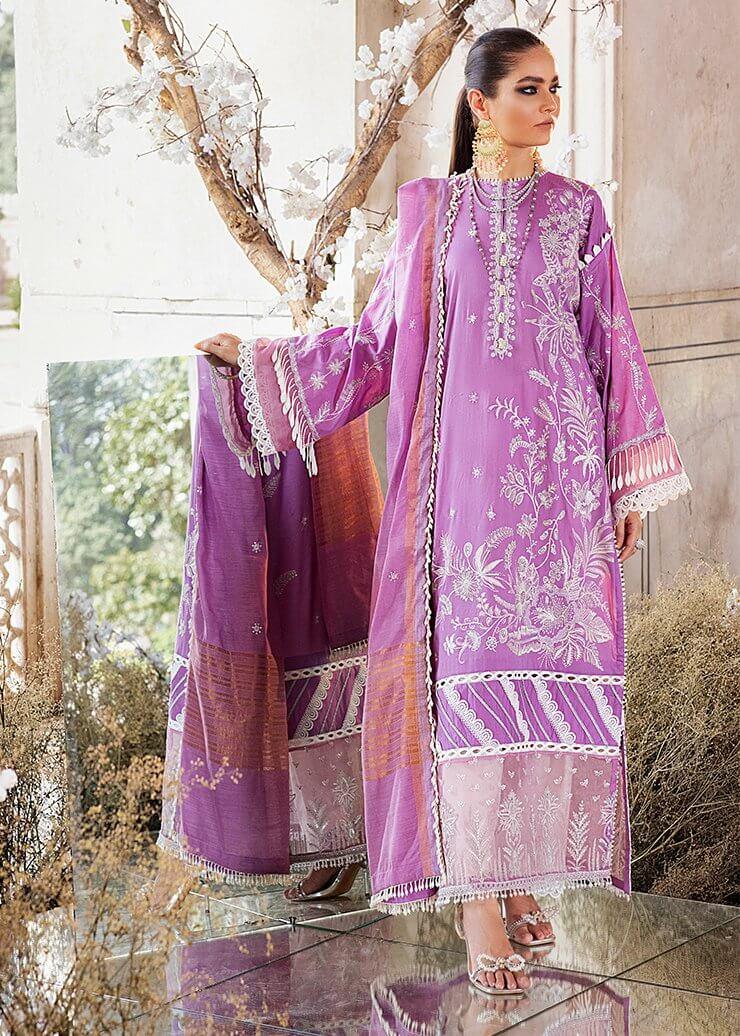 Afrozeh Luxury Lawn Unstitched 3 Piece Embroidered Suit D-09 Savante - FaisalFabrics.pk
