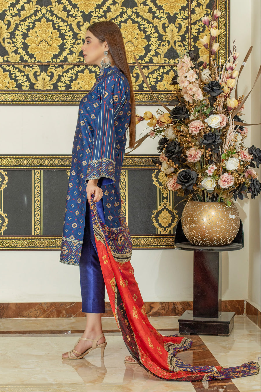 Payal by Sidra Aleem Unstitched Printed Viscose Linen 3Pc Suit D-04