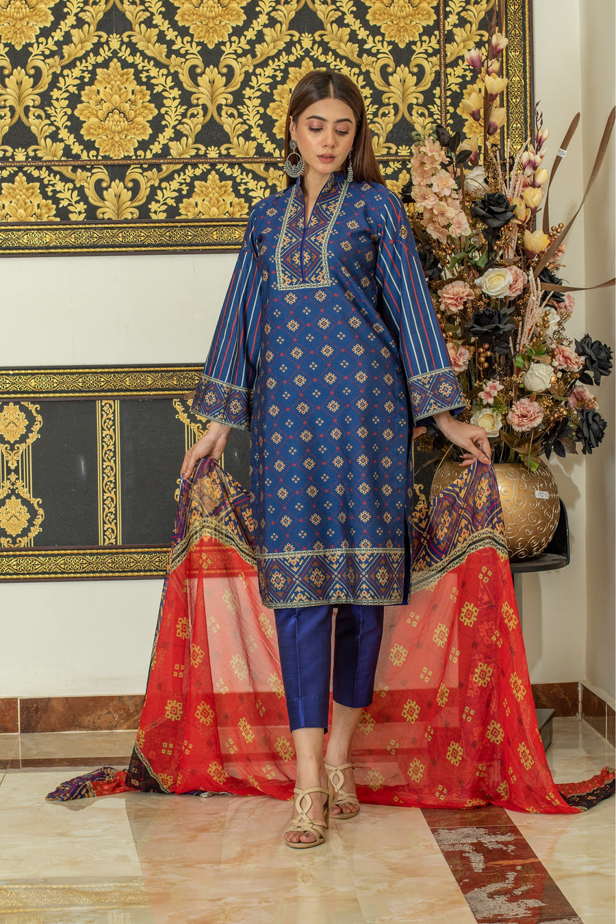 Payal by Sidra Aleem Unstitched Printed Viscose Linen 3Pc Suit D-04