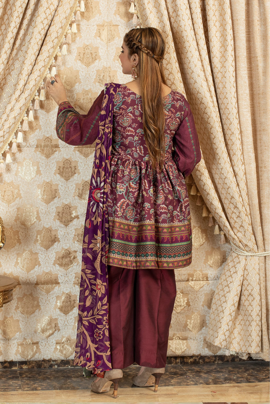 Payal by Sidra Aleem Unstitched Printed Viscose Linen 3Pc Suit D-09