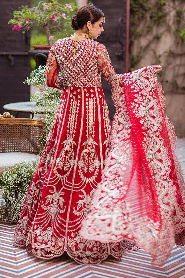 Serene Premium Embroidered Eclatant Luxe Brides 3Pc Suit SB-08 CRIMSON - FaisalFabrics.pk