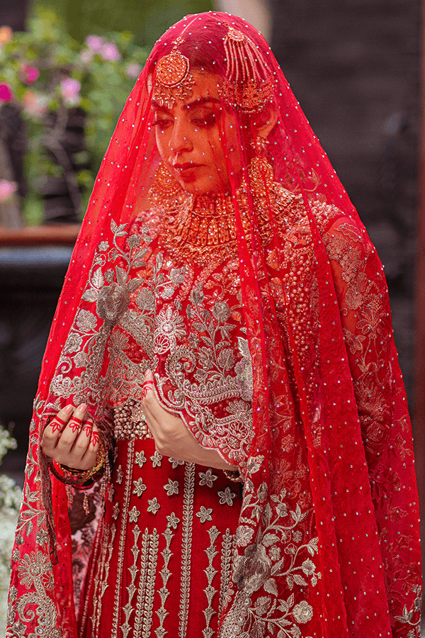 Serene Premium Embroidered Eclatant Luxe Brides 3Pc Suit SB-08 CRIMSON - FaisalFabrics.pk
