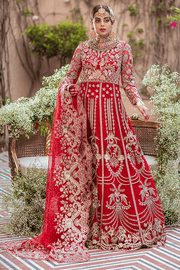 Serene Premium Embroidered Eclatant Luxe Brides 3Pc Suit SB-08 CRIMSON - FaisalFabrics.pk