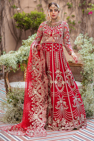 Serene Premium Embroidered Eclatant Luxe Brides 3Pc Suit SB-08 CRIMSON - FaisalFabrics.pk
