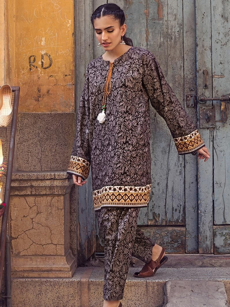 GulAhmed Single Unstitched Printed Corduroy Shirt SCD-11 - FaisalFabrics.pk