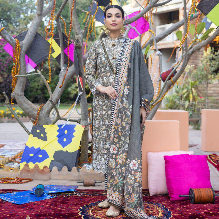 Regalia Salina Embroidered Chikankari Unstitched 3 Piece Suit SCK-10