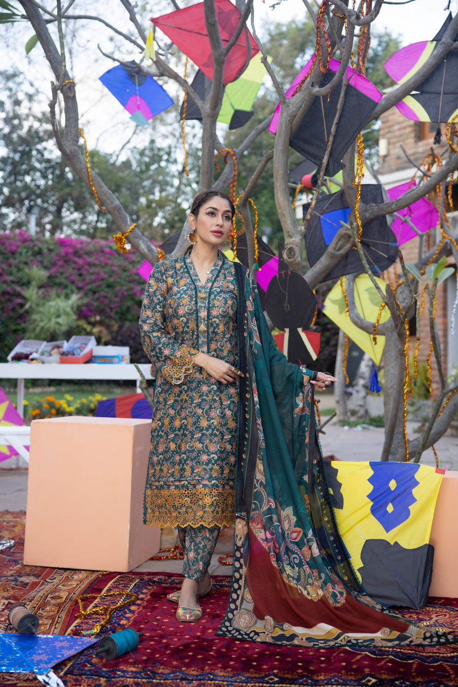 Regalia Salina Embroidered Chikankari Unstitched 3 Piece Suit SCK-11