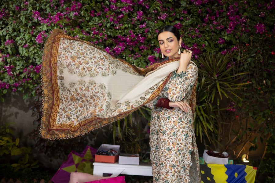 Regalia Salina Embroidered Chikankari Unstitched 3 Piece Suit SCK-19