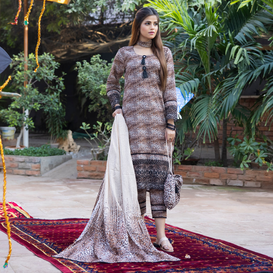 Regalia Salina Embroidered Chikankari Unstitched 3 Piece Suit SCK-08