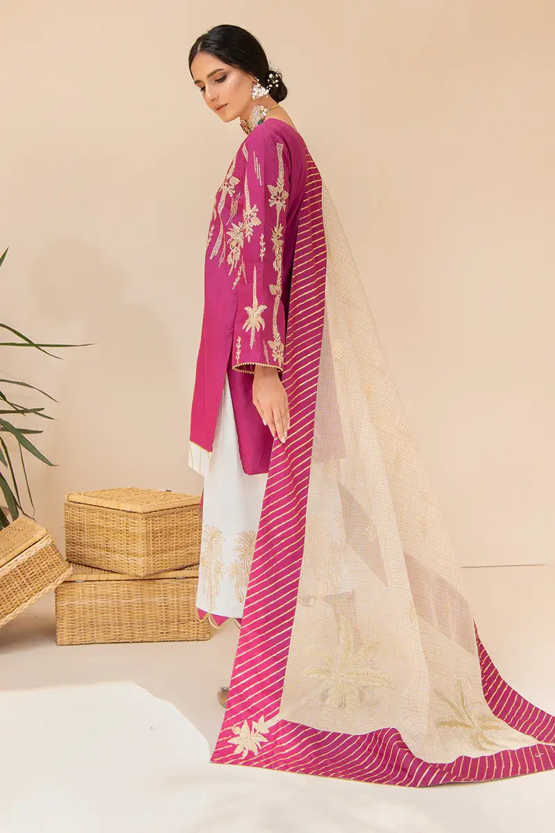 Maria Osama Khan L'Amour Basic Pret 3Pc Satin Suit - SEHER