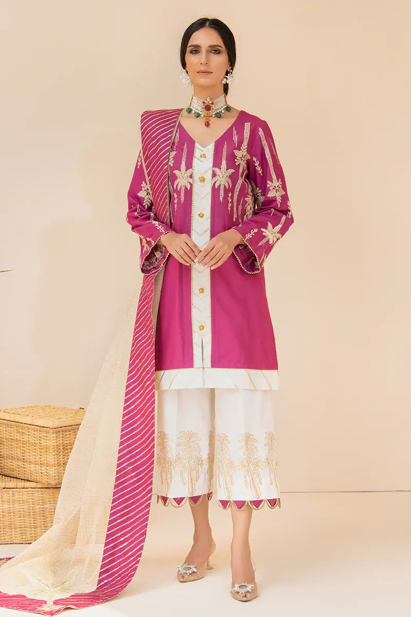 Maria Osama Khan L'Amour Basic Pret 3Pc Satin Suit - SEHER