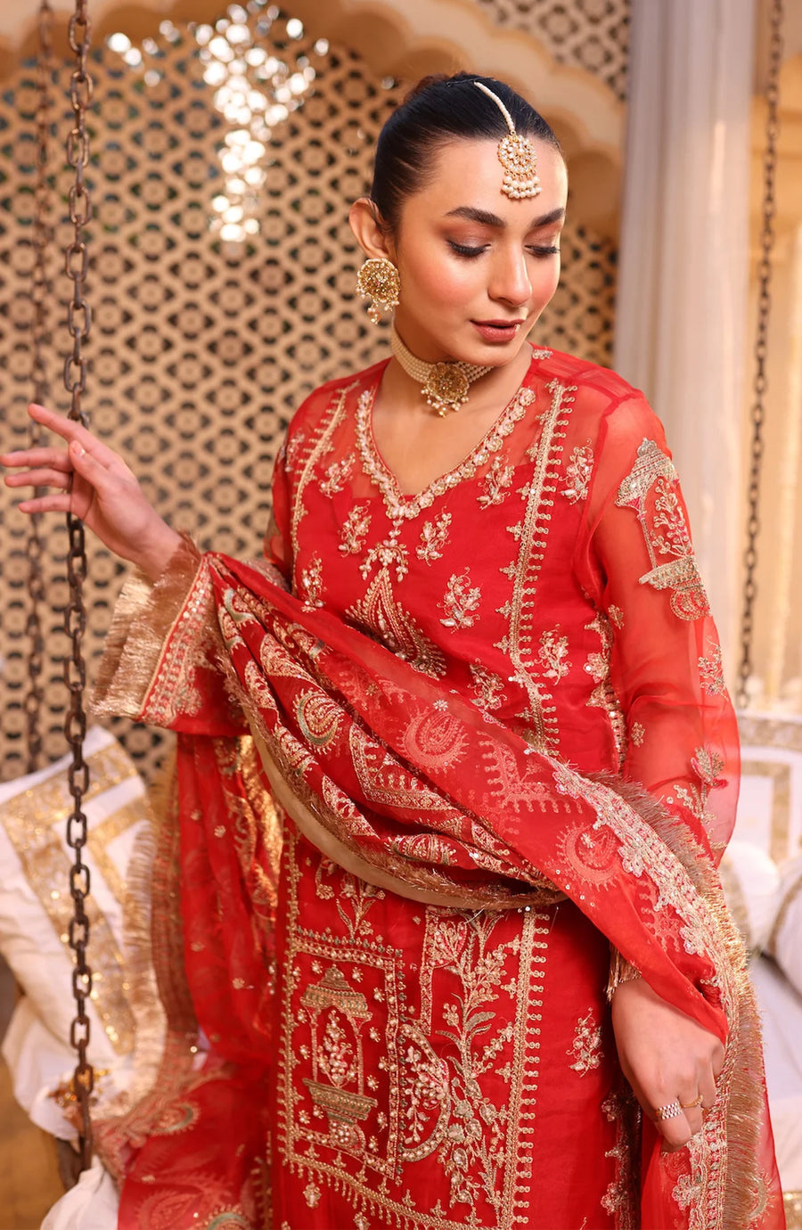 Surmai Heer A Folk Tale Embroidered Luxury Formal Suit SF-04 MAAH GUL