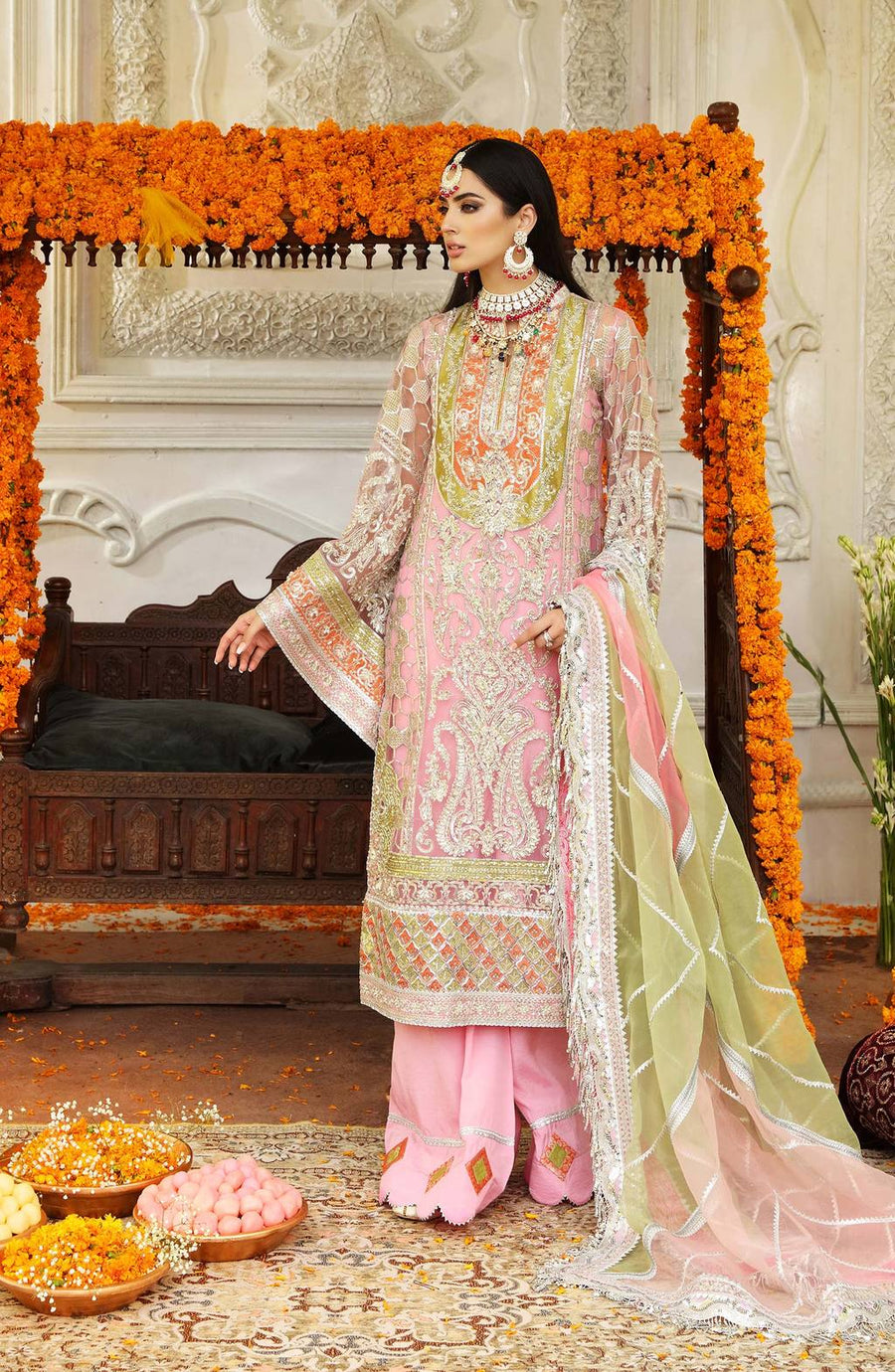 Resplendent By Shamrock Premium Embroidered Formal's 3Pc Suit SFD0050 - FaisalFabrics.pk