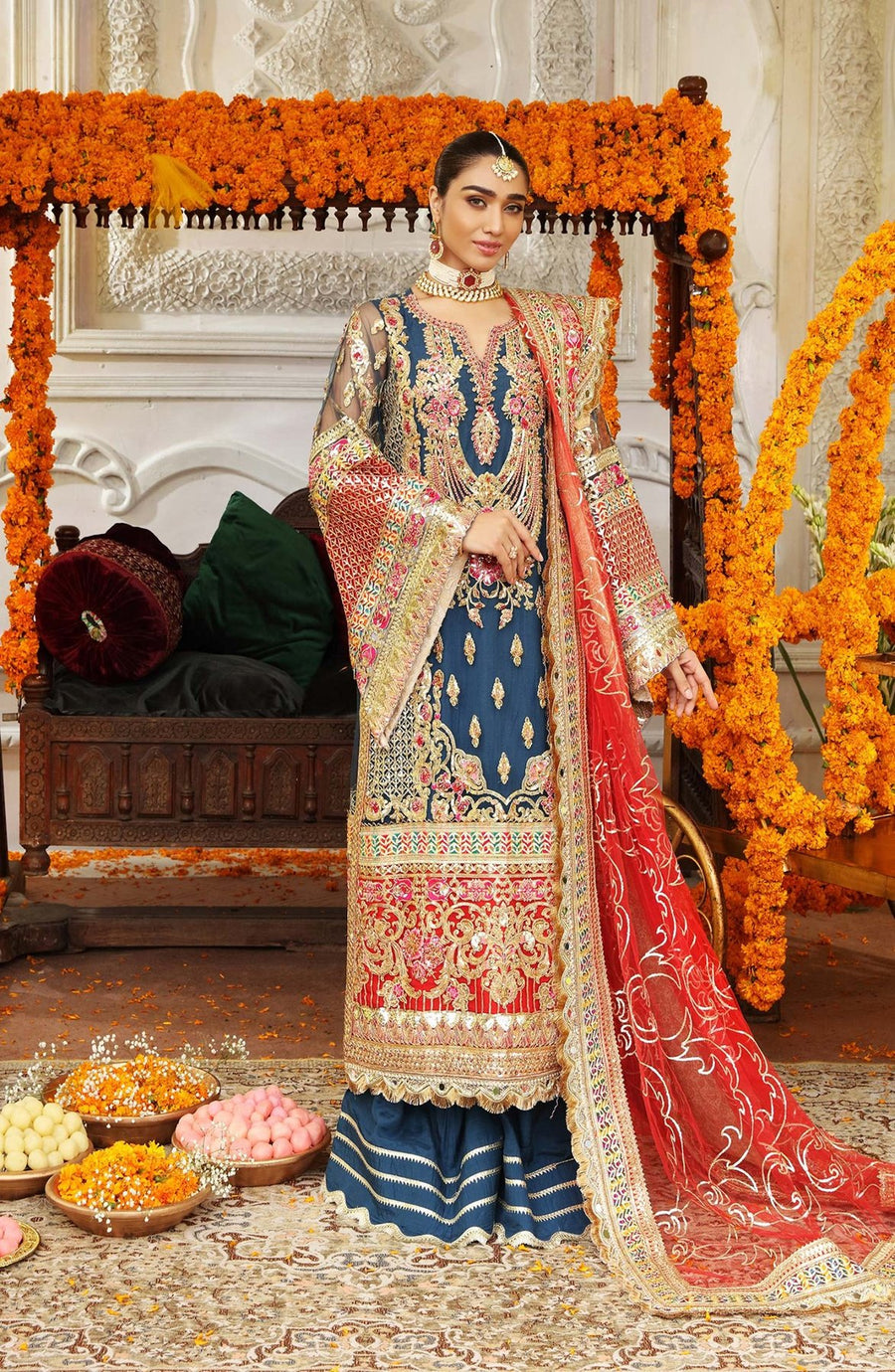 Resplendent By Shamrock Premium Embroidered Formal's 3Pc Suit SFD0051 - FaisalFabrics.pk