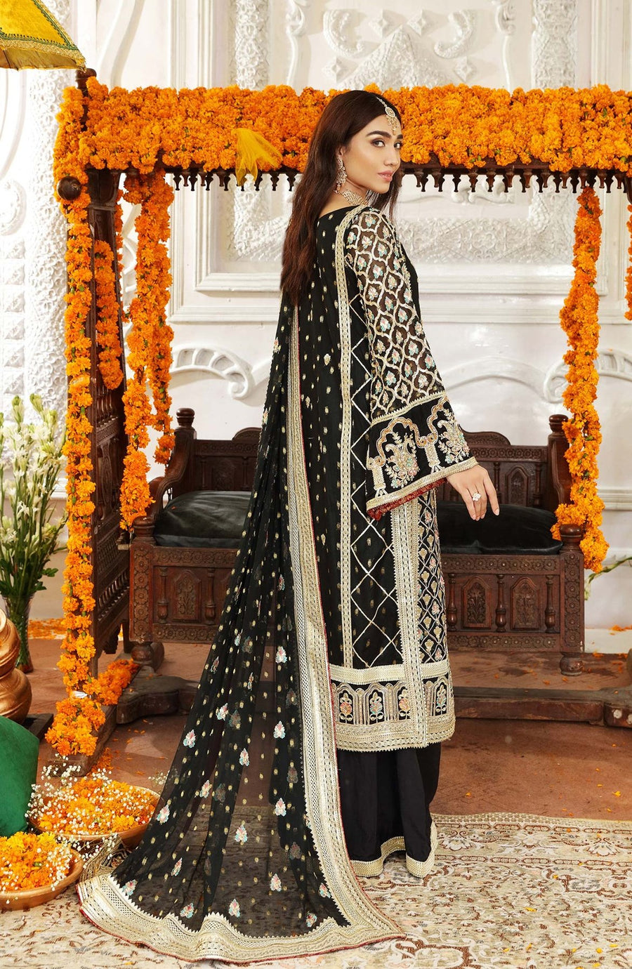 Resplendent By Shamrock Premium Embroidered Formal's 3Pc Suit SFD0056 - FaisalFabrics.pk