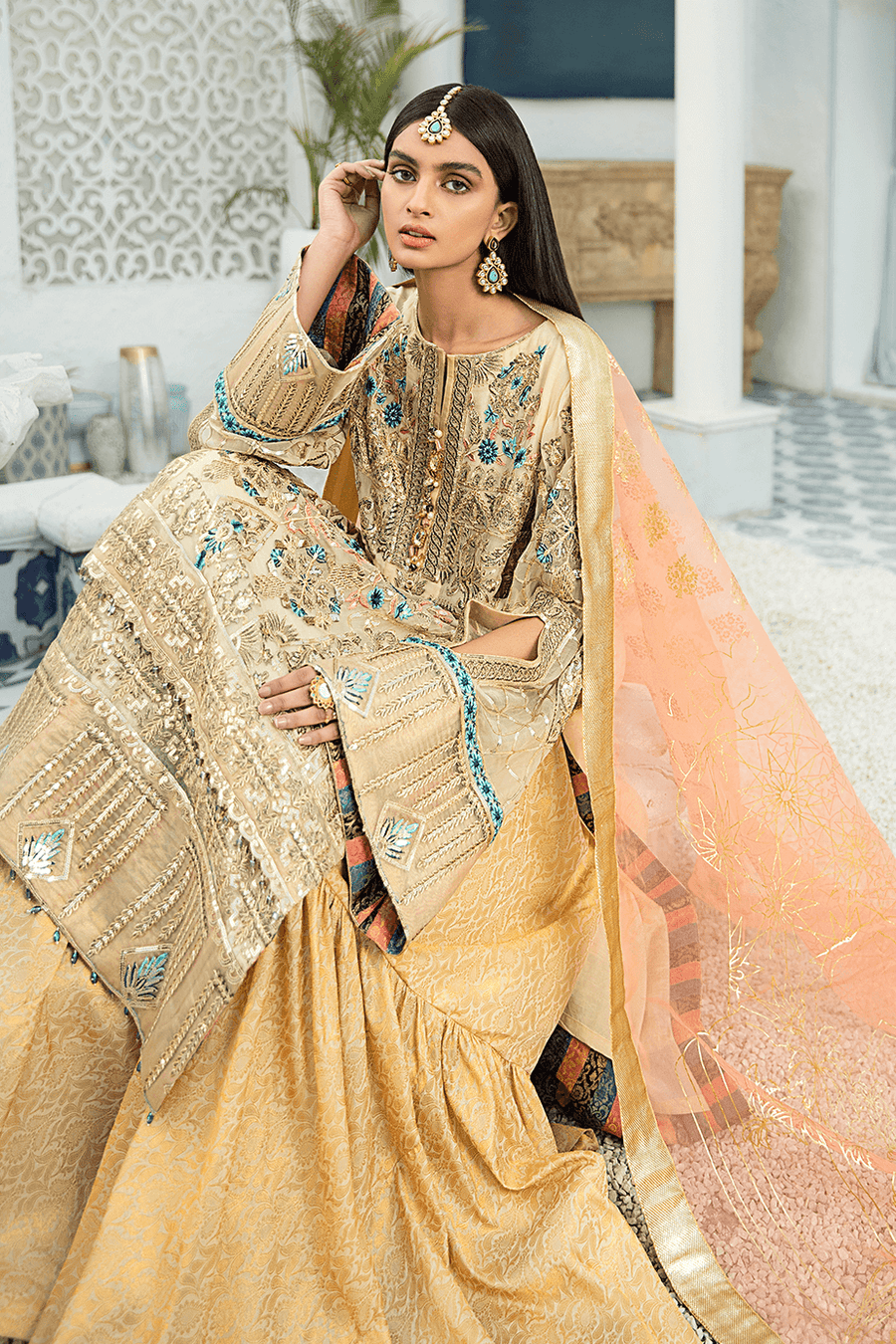 Shamrock Luxury Collection'21 3Pc Unstitched Suit SG-05 Prep N'Prime - FaisalFabrics.pk