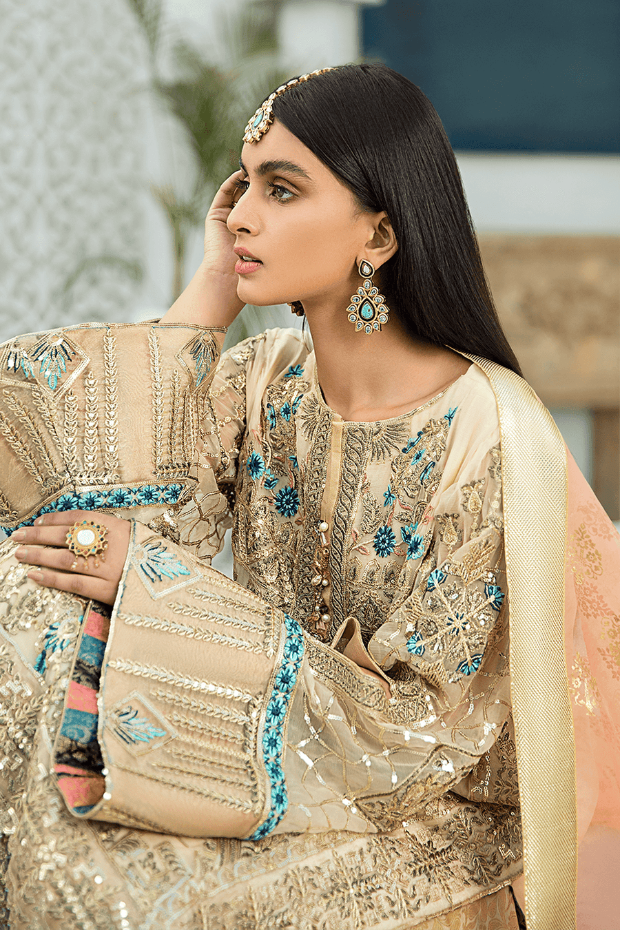 Shamrock Luxury Collection'21 3Pc Unstitched Suit SG-05 Prep N'Prime - FaisalFabrics.pk