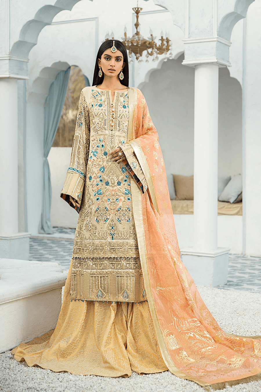 Shamrock Luxury Collection'21 3Pc Unstitched Suit SG-05 Prep N'Prime - FaisalFabrics.pk