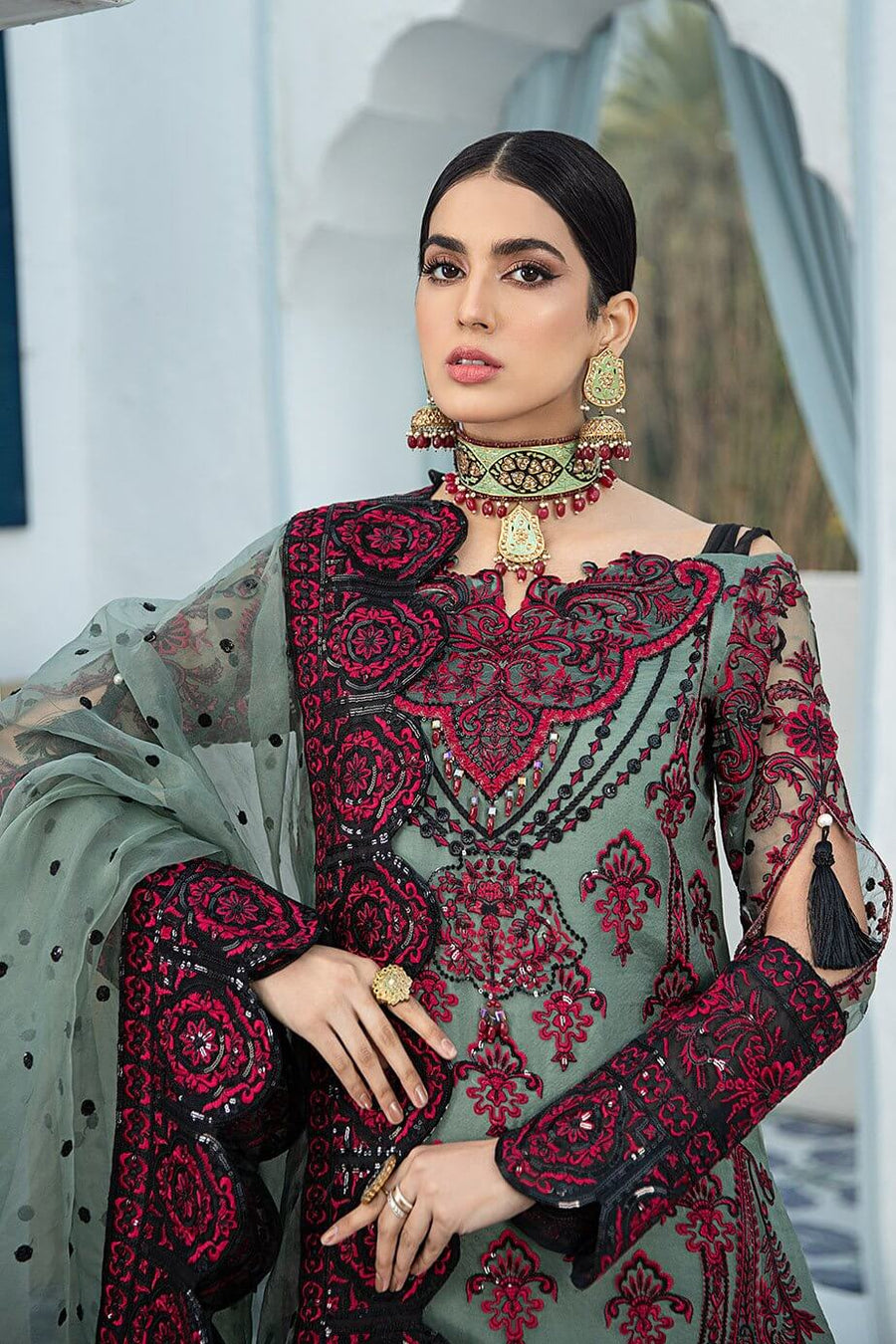 Shamrock Luxury Collection'21 3Pc Unstitched Suit SG-07 Terrarium Galore - FaisalFabrics.pk
