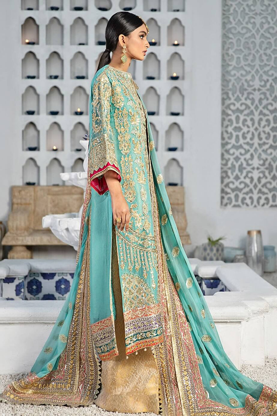 Shamrock Luxury Collection'21 3Pc Unstitched Suit SG-10 Splendid Splatter - FaisalFabrics.pk