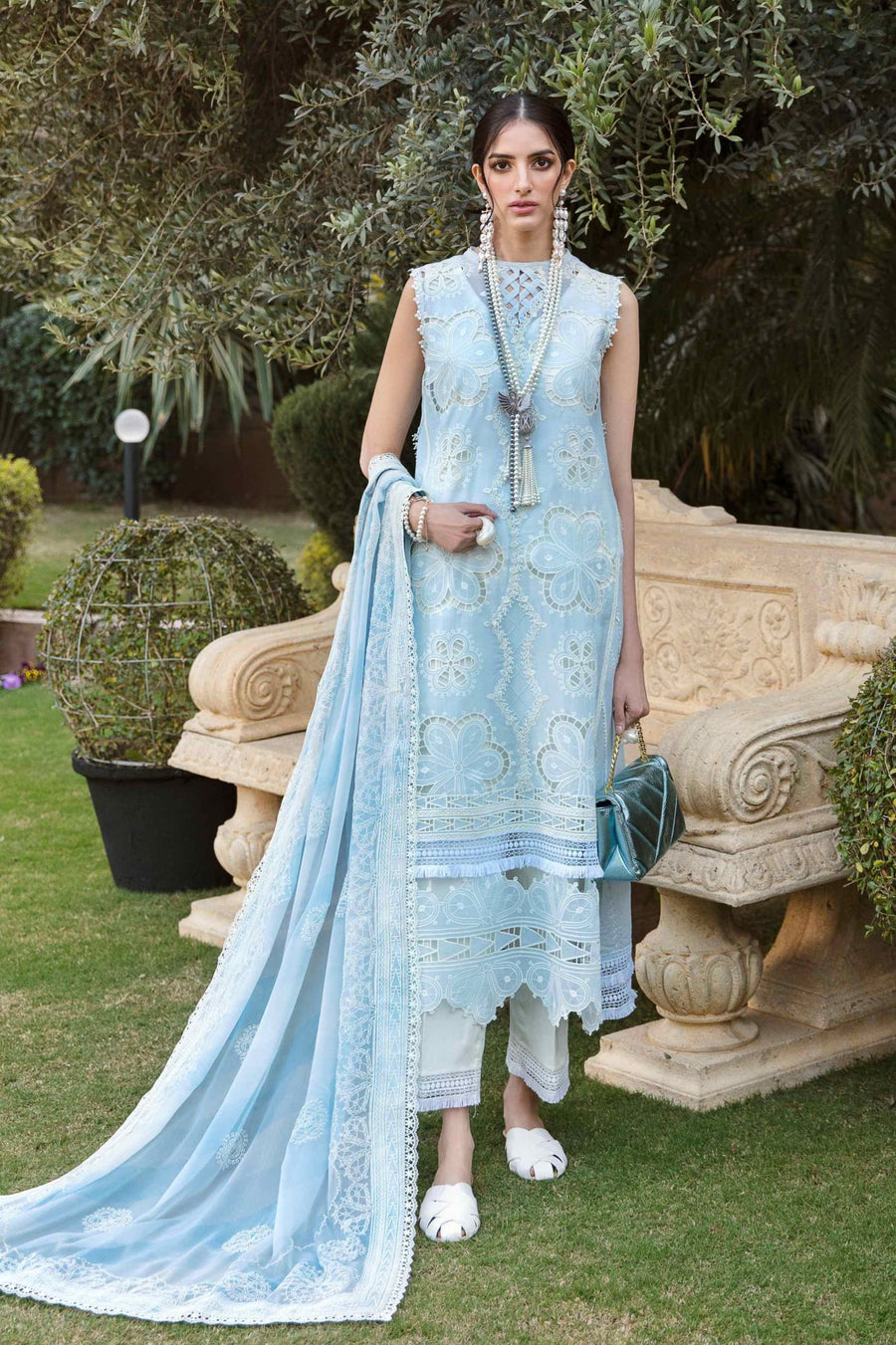 Sable Vogue Embroidered Luxury Lawn Unstitched 3 Piece Suit - Alyssa