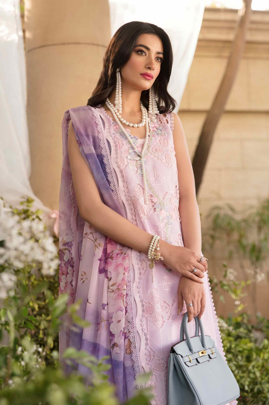 Sable Vogue Embroidered Luxury Lawn Unstitched 3 Piece Suit - Iris