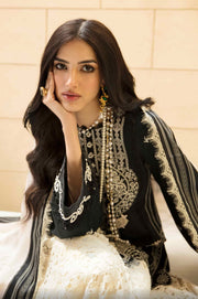 Sable Vogue Embroidered Luxury Lawn Unstitched 3 Piece Suit - Jhea