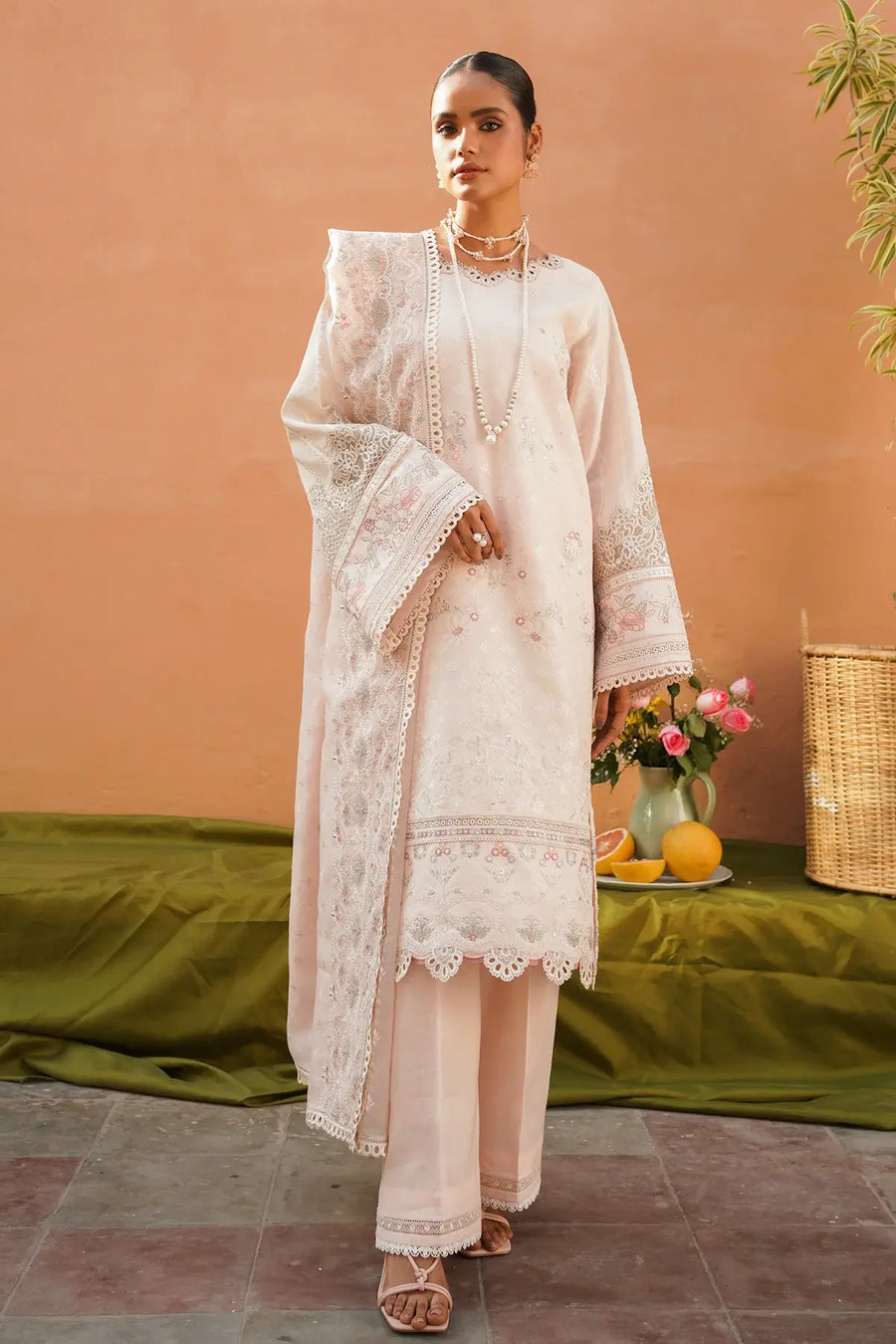 Baroque Fashion Embroidered Swiss Lawn Unstitched 3Piece Suit SL10-D08