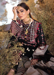 Afrozeh Luxury Lawn Unstitched 3 Piece Embroidered Suit D-01 Smokey Oynx - FaisalFabrics.pk