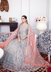 Afrozeh La Fuchsia Luxury Chiffon Unstitched 3 Piece Suit D-08 Snow Glass - FaisalFabrics.pk