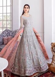 Afrozeh La Fuchsia Luxury Chiffon Unstitched 3 Piece Suit D-08 Snow Glass - FaisalFabrics.pk