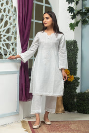 Mak Fashion Essentials Edit Embroidered Lawn Ready to Wear 2Pc - SNOWY